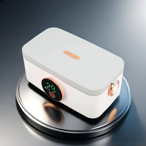 휴대용 무선 런치 워머 박스, 사무실 여행용 전기 무선 LED 디스플레이, C타입 1L 용량, USB 충전식 