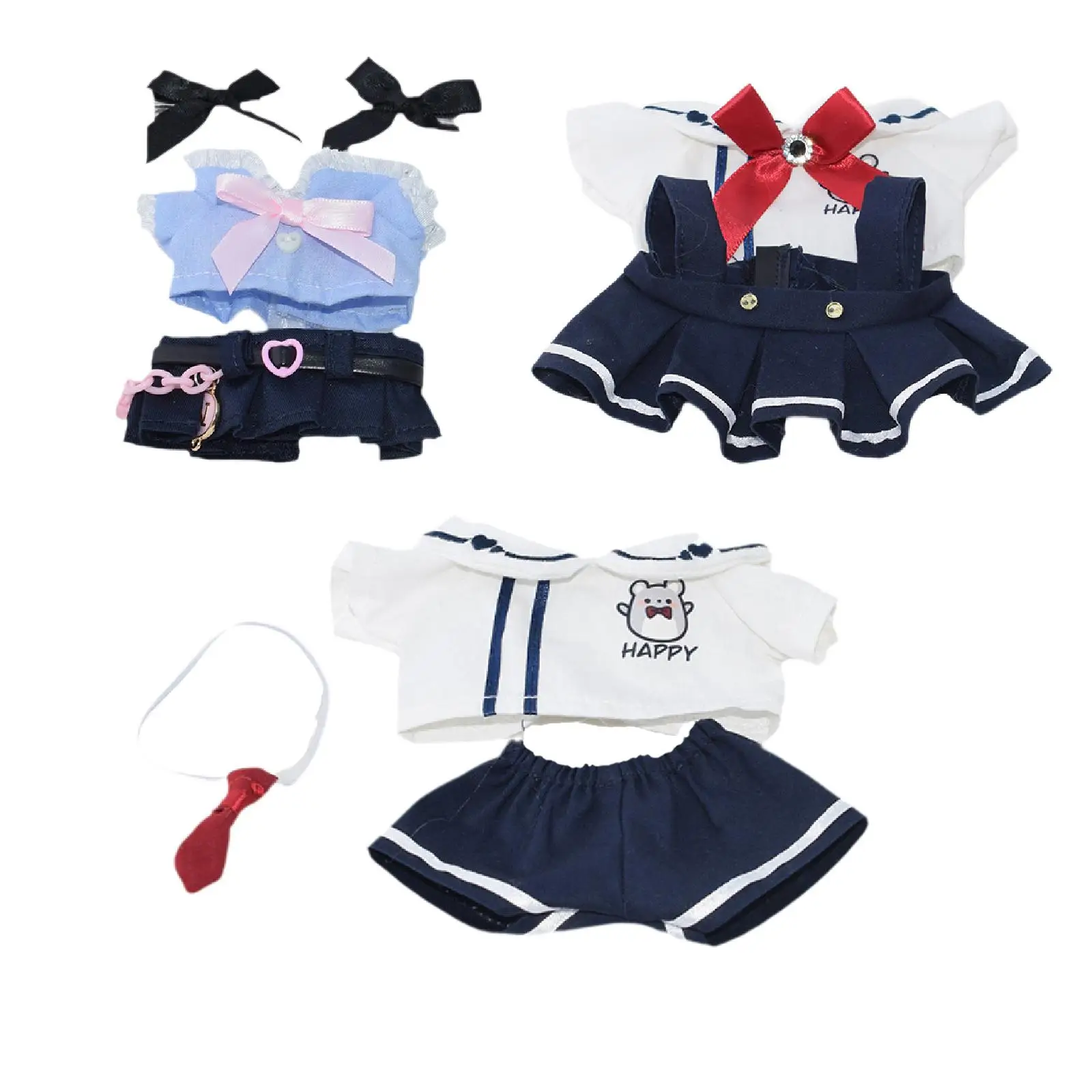 17cm Doll Clothes Fashion Cute Photo Props for Kids Dress up Cute Doll Clothes Suit Uniform Outifit Set Pendant Doll Clothes