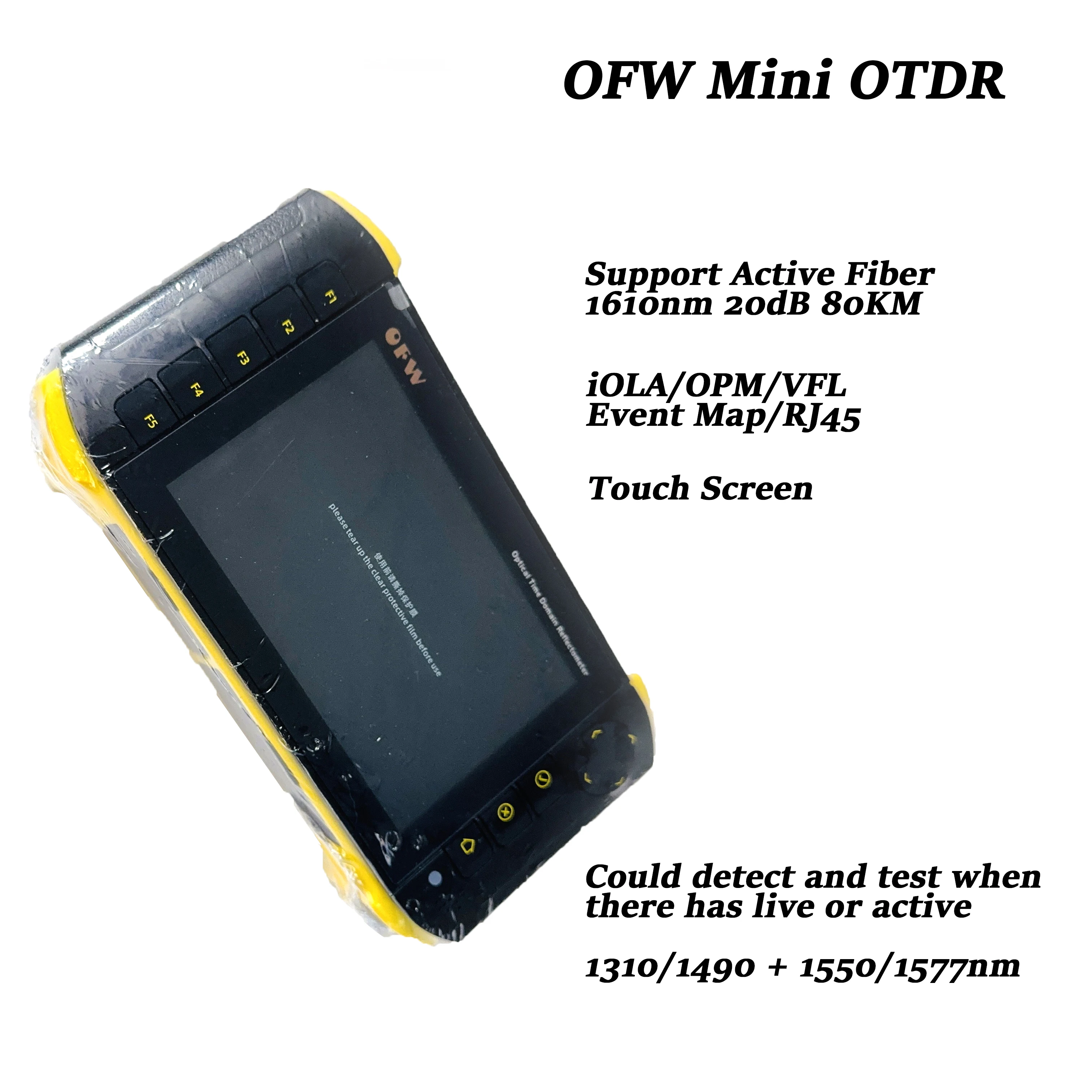 

Оптический рефлектометр OTDR Mini 1610 нм 20 дБ, тестер активных оптоволоконных линий, сенсорный экран, OPM, VFL, iOLA, OFW
