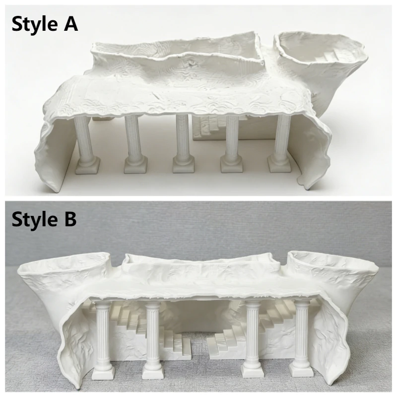 كهف خزان الأسماك Aquascaping، قصر الطابق السفلي بعمود روماني صناعي، بيت إخفاء الأسماك والروبيان، مستلزمات الأسماك والحيوانات الأليفة المائية