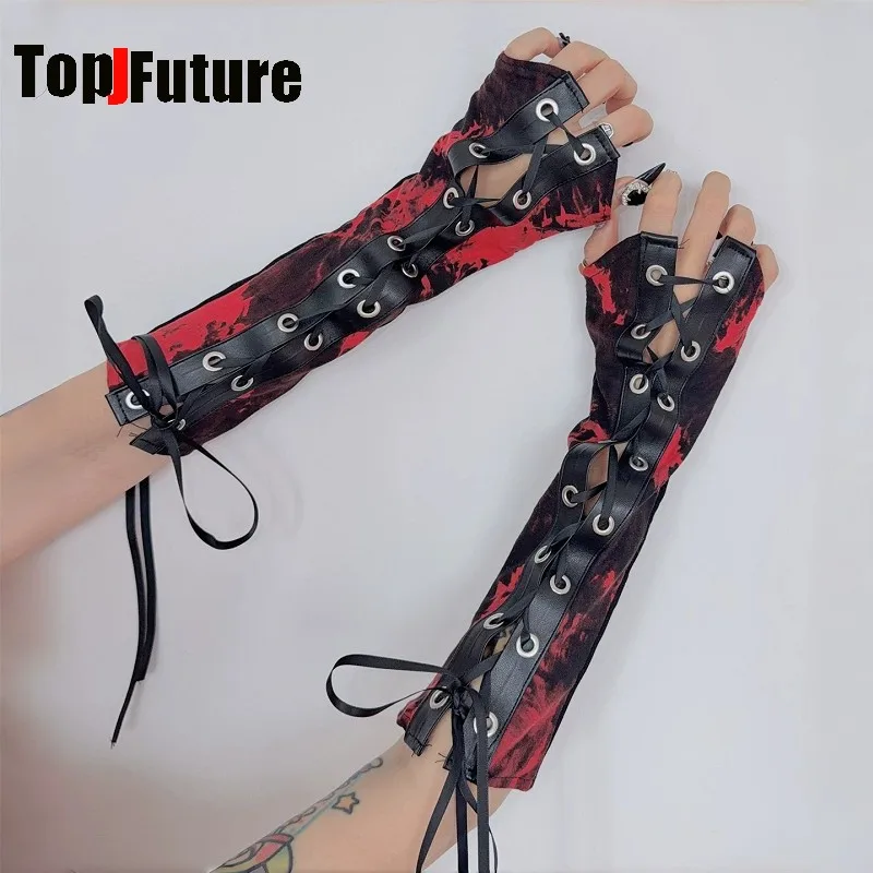 pulseiras-de-pulso-e-mangas-de-braco-femininas-goticas-y2k-estilo-garota-picante-subcultura-rock-punk-com-decoracao-de-fita-tie-dye-e-acabamento-em-couro-estilo-alternativo-urbano
