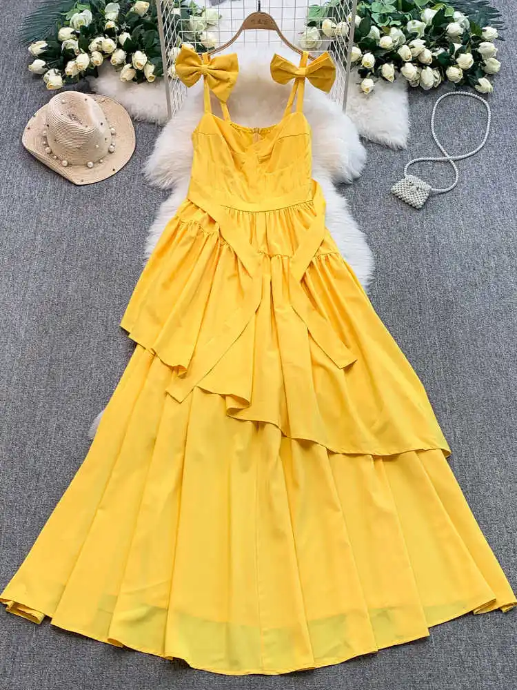 Women's Pink Flower Print A-line Mini Dress Vintage Elegant Long Sleeve Square Collar Dress Y2k One Piece Frocks Clothes Summer