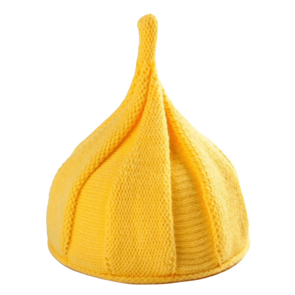 Fashion Spire Knitted Beanie Hat Twist Solid color Nipple Hat Soft Korean Style Pullover Hat Autumn Winter