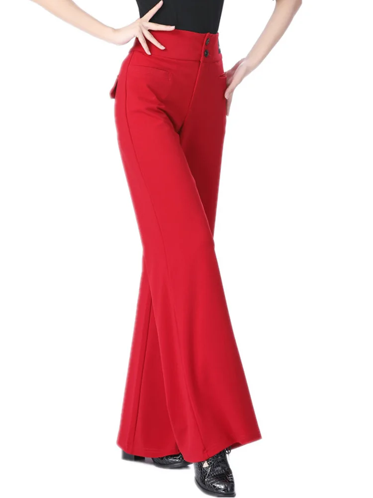 Solid Color Ballroom Dance Competition Pants Waltz 2024 High Quality Dancewear Latin Women Waist Evening Luxury Jazz Trousers