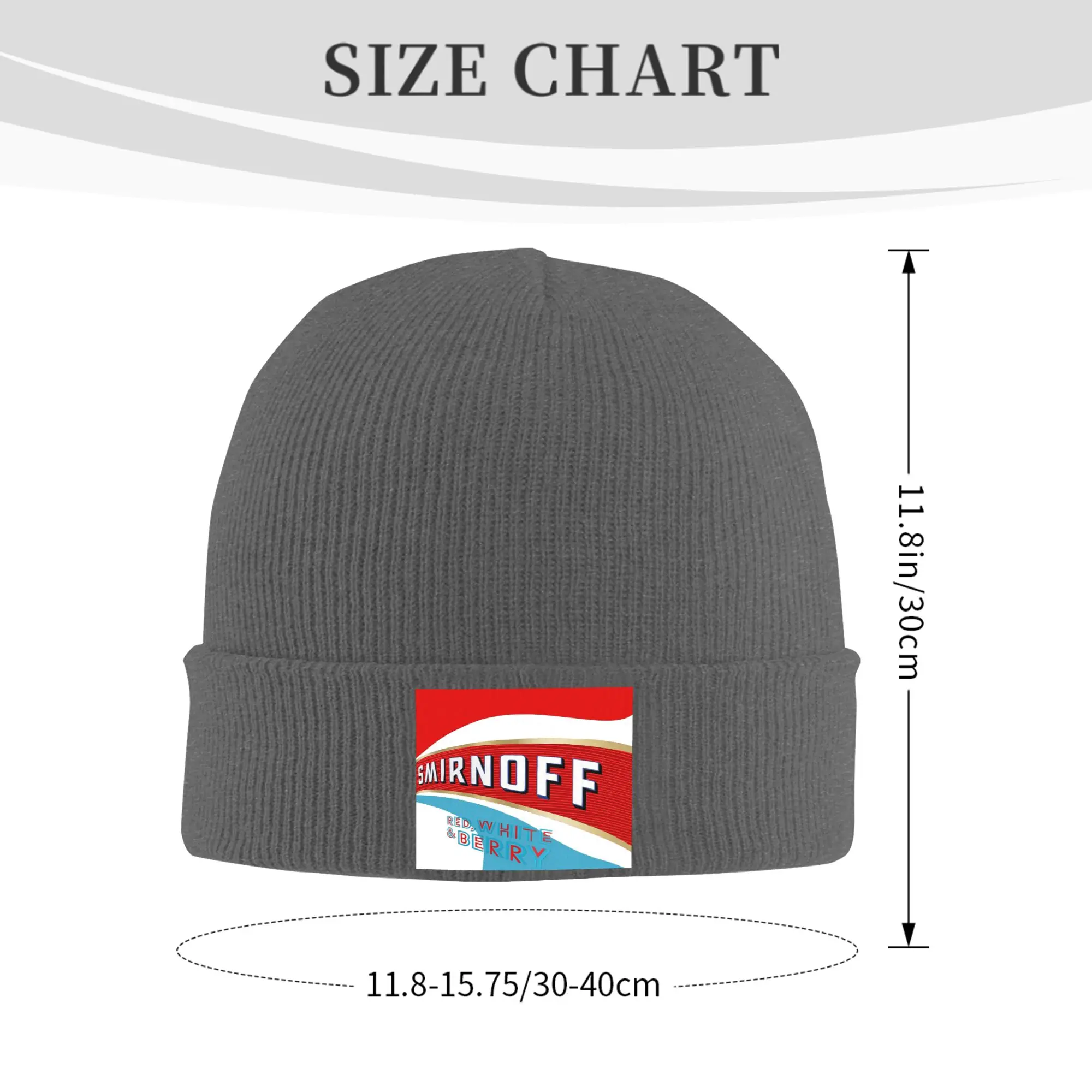 Smirnoff Red White and Berry Acrylic Winter Skullies Beanies Hat Warm Autumn Knitted Hats Bonnet Caps for Women Men
