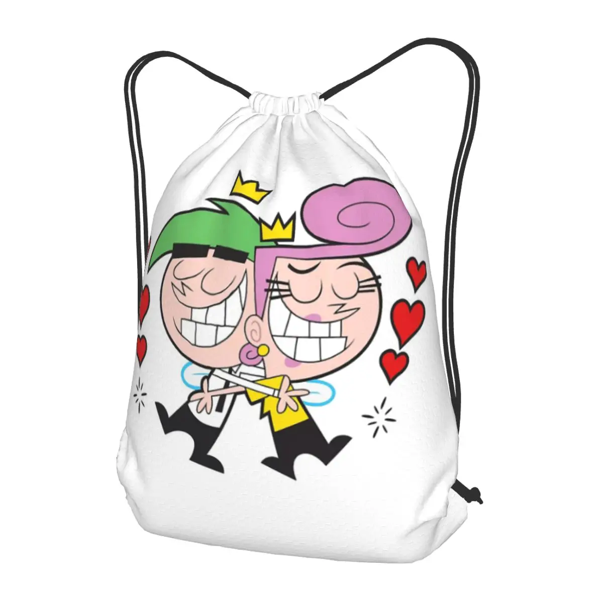 Mochilas Fairly OddParents Cosmo Wanda, bolsa deportiva multifunción con cordón y bolsillo, bolsas para libros para hombres, mujeres y estudiantes