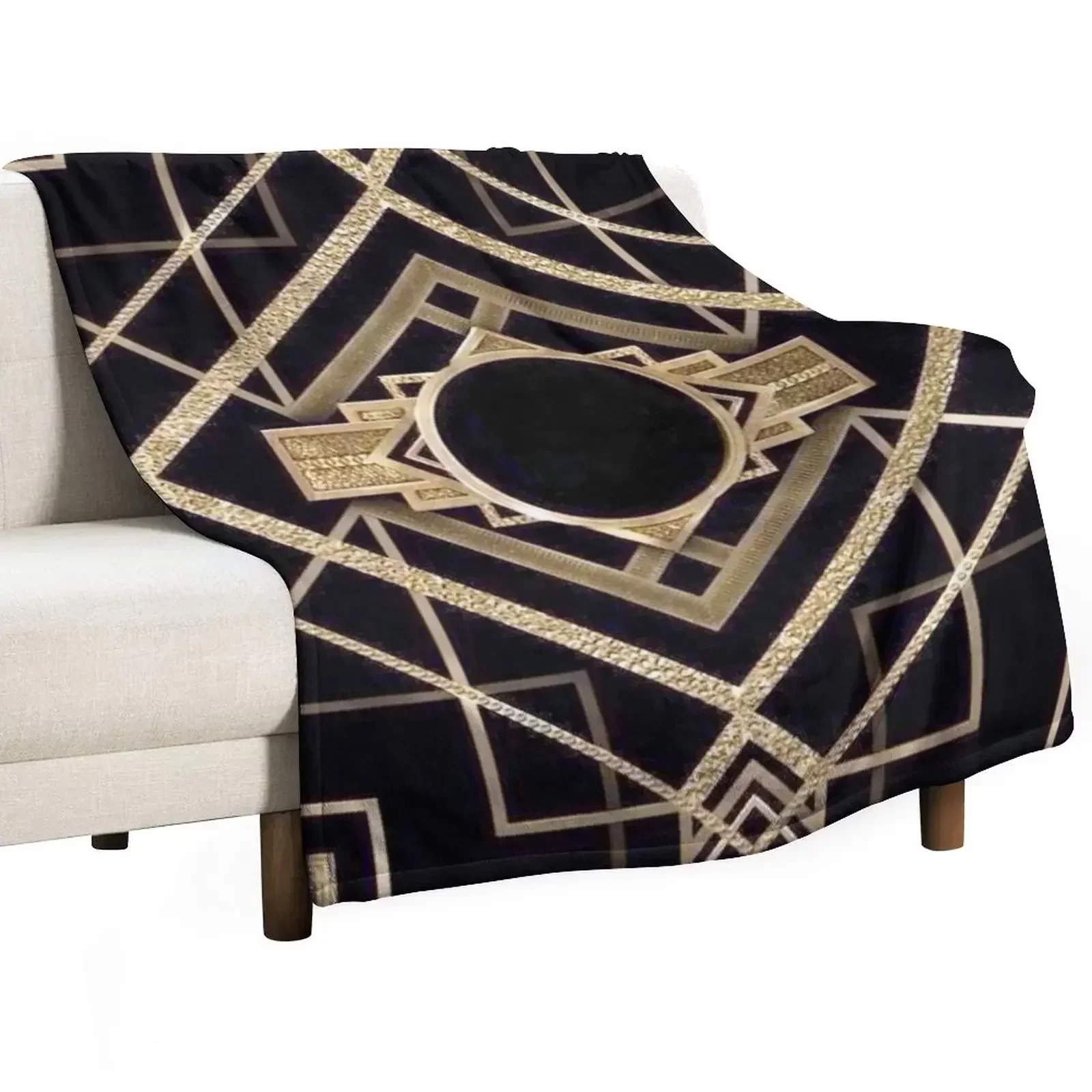 

Art deco,vintage,1920 era,The Great Gatsby,gold,black,pattern,elegant,chic,modern,trendy Throw Blanket Decoratives Soft Blankets