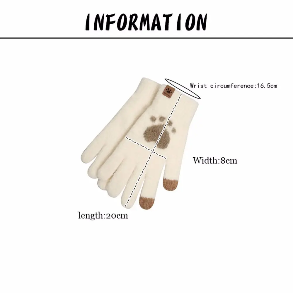 Simples grosso de malha feminina mais veludo elástico luvas de condução luvas femininas luvas de lã luvas de tela de toque