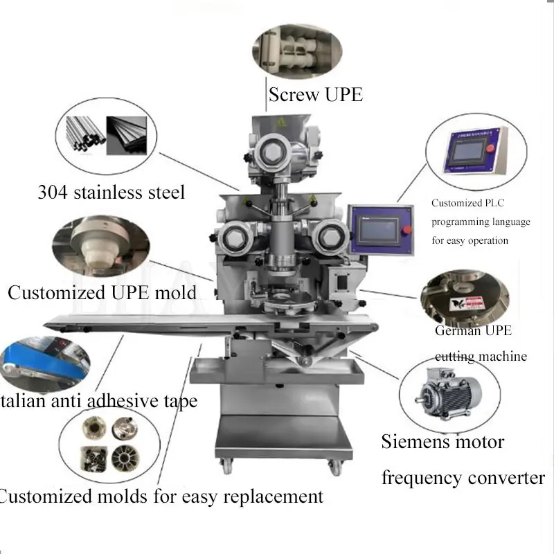 Commercial Kubba Machine Automatic Ice Cream Mochi Making Glutinous Rice Ball Encrusting Forming Machine