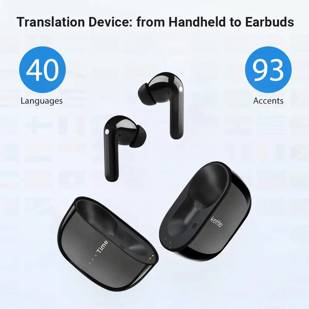 Timekettle M3 Language Translator Earbuds, Offline Translator for Exploring Expat Life Freely, Compatible with iOS & Android