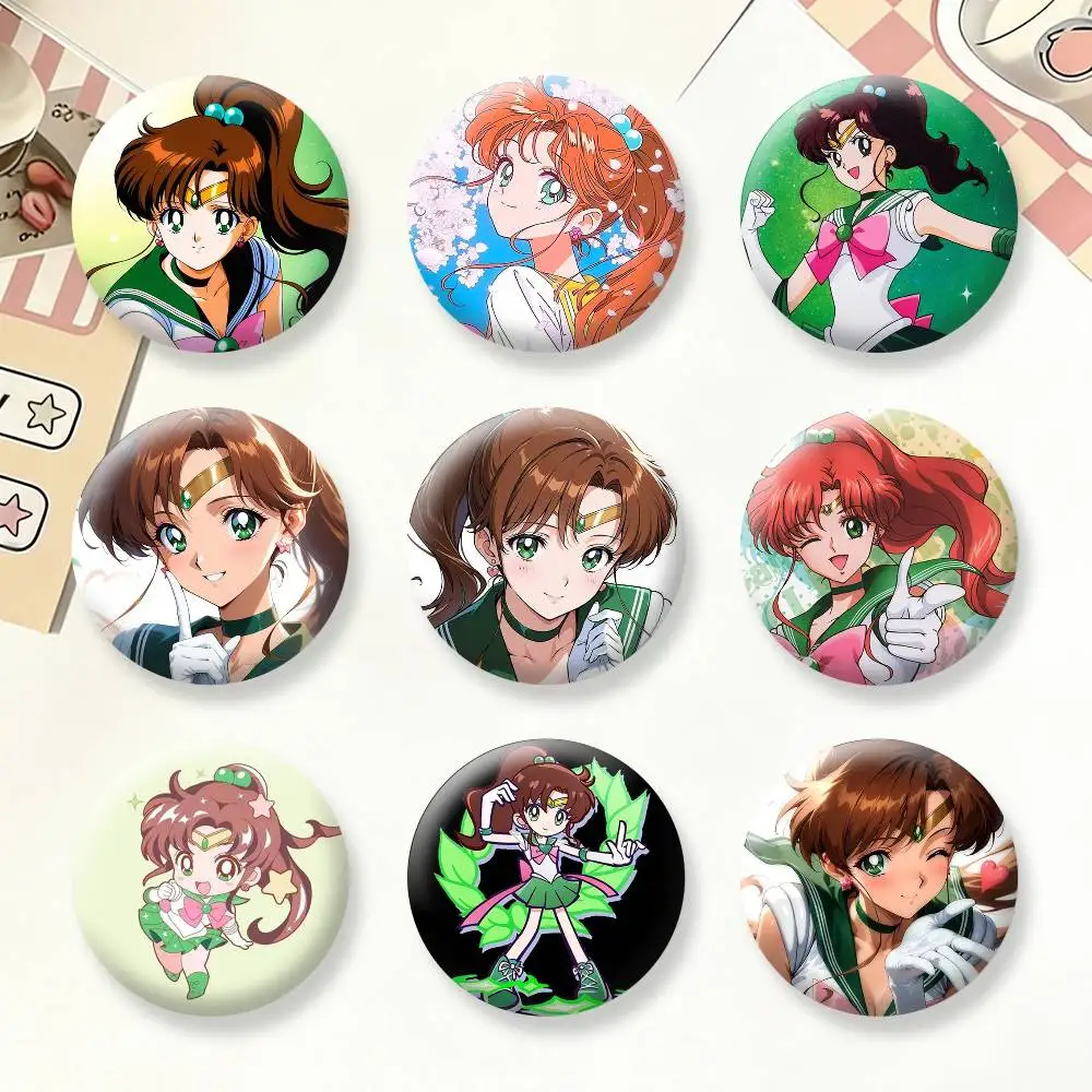 

Makoto Kino Sailor Jupiter Brooches Cartoon Badge Pins Backpack Hat Accessories Friend Gift