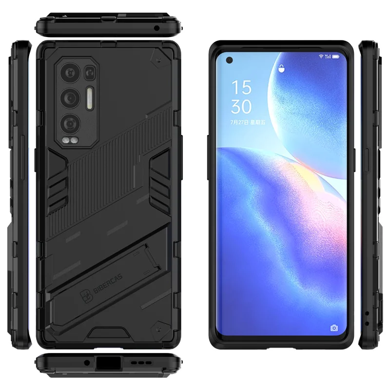 For Case OPPO Find X3 Neo Cover For Find X3 Neo Capas PC Punk Stlye Car Bracket Kickstand Cover For Find X3 Pro Neo Lite Fundas