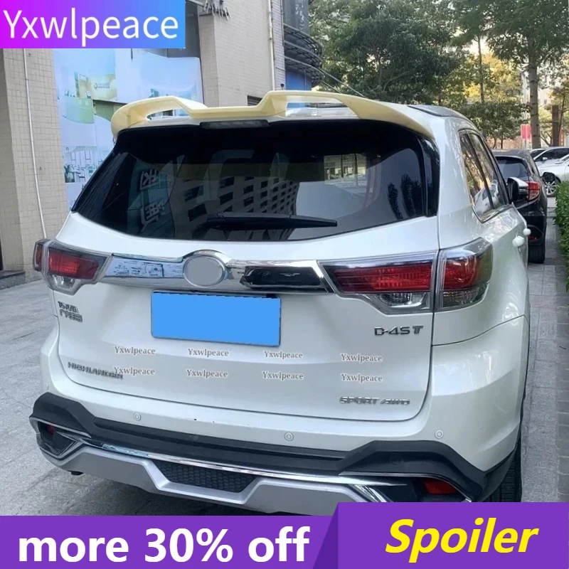 

For Toyota Highlander Trunk Lip Spoiler 2015-2021 High Quality ABS Plastic Primer Color Rear Roof Spoiler Body Kit Accessories