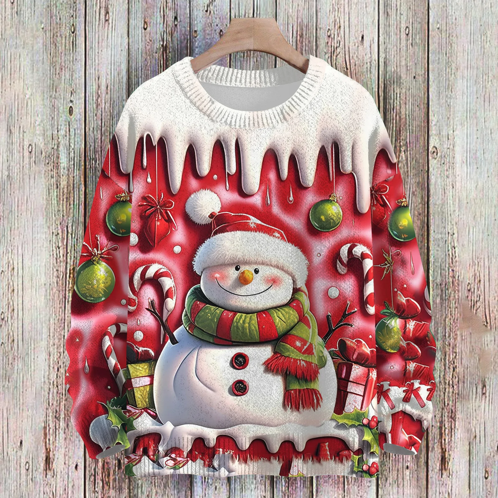 

Round Neck Knitted Pullover Sweater Ladies' Casual Long Sleeved Shirt Christmas Patterned Pullover Shirt Winter Sweatshirt