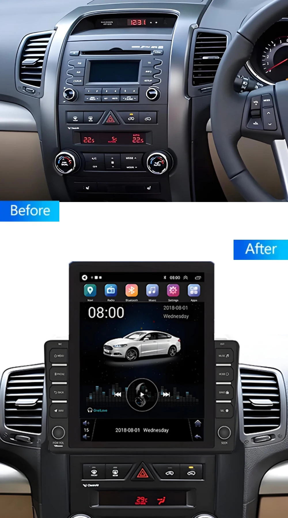 Car Radio For KIA Sorento 2009-2012 Android 16 GPS Navigation Screen Wifi head unit Multimedia Player DSP Blutooth No 2din DVD