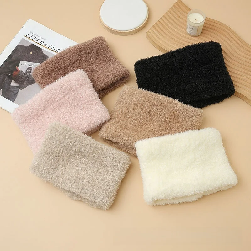 Unisex Thickened Fleece Winter Scarf Neck Warmer Motorcycle Riding Outdoor Sports Neck Protection Scarf Stylish Versatile Design