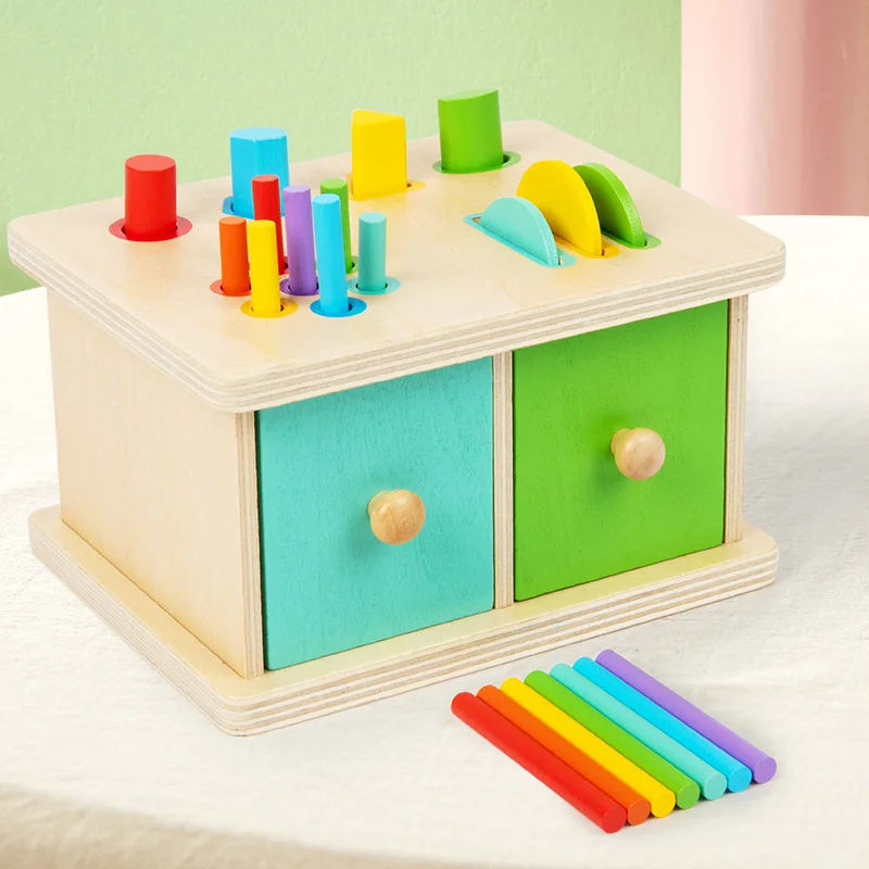 Caixa de moedas de classificação de forma de madeira montessori classificação de cores habilidades motoras finas quebra-cabeça forma jogo equilíbrio vara sensorial toygift