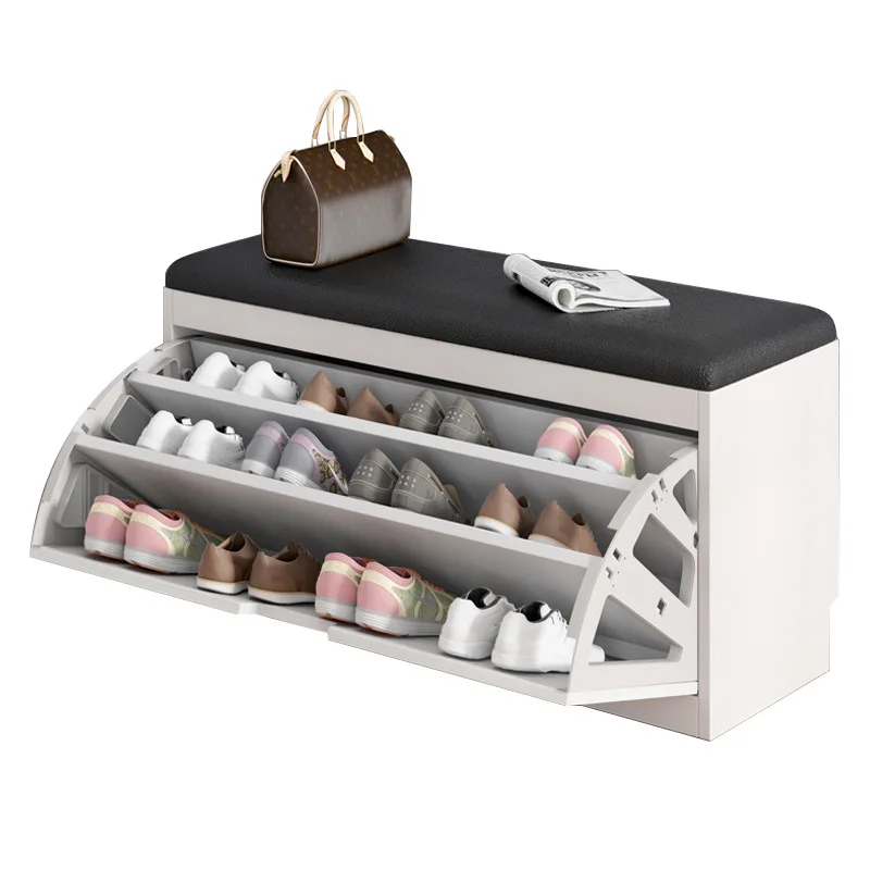 AOLIVIYA كرسي أحذية مدخل الشرفة خففت غرفة المعيشة المنزل الوجه رف الأحذية مقعد مع مقعد خزانة خذاء متعددة الطبقات #5