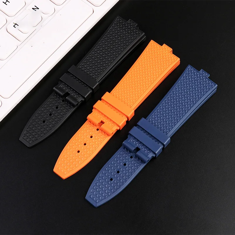 High Quality Fluororubber Watch Strap For Vacheron Constantin Overseas Men\'s Watch Band Convex Interface 7mm Quick Release