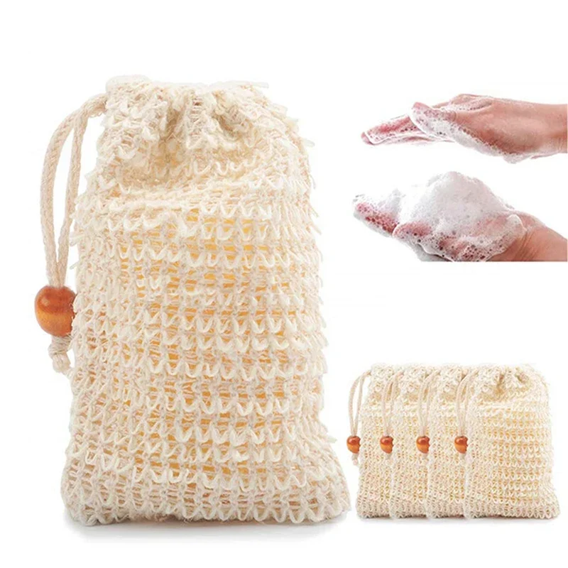 Sisal SoAP Bag Exfoliating Soap Saver Pouch  Bar Sisal Soap Bag Shower Bath Esponja Exfoliante Para Piel Muerta