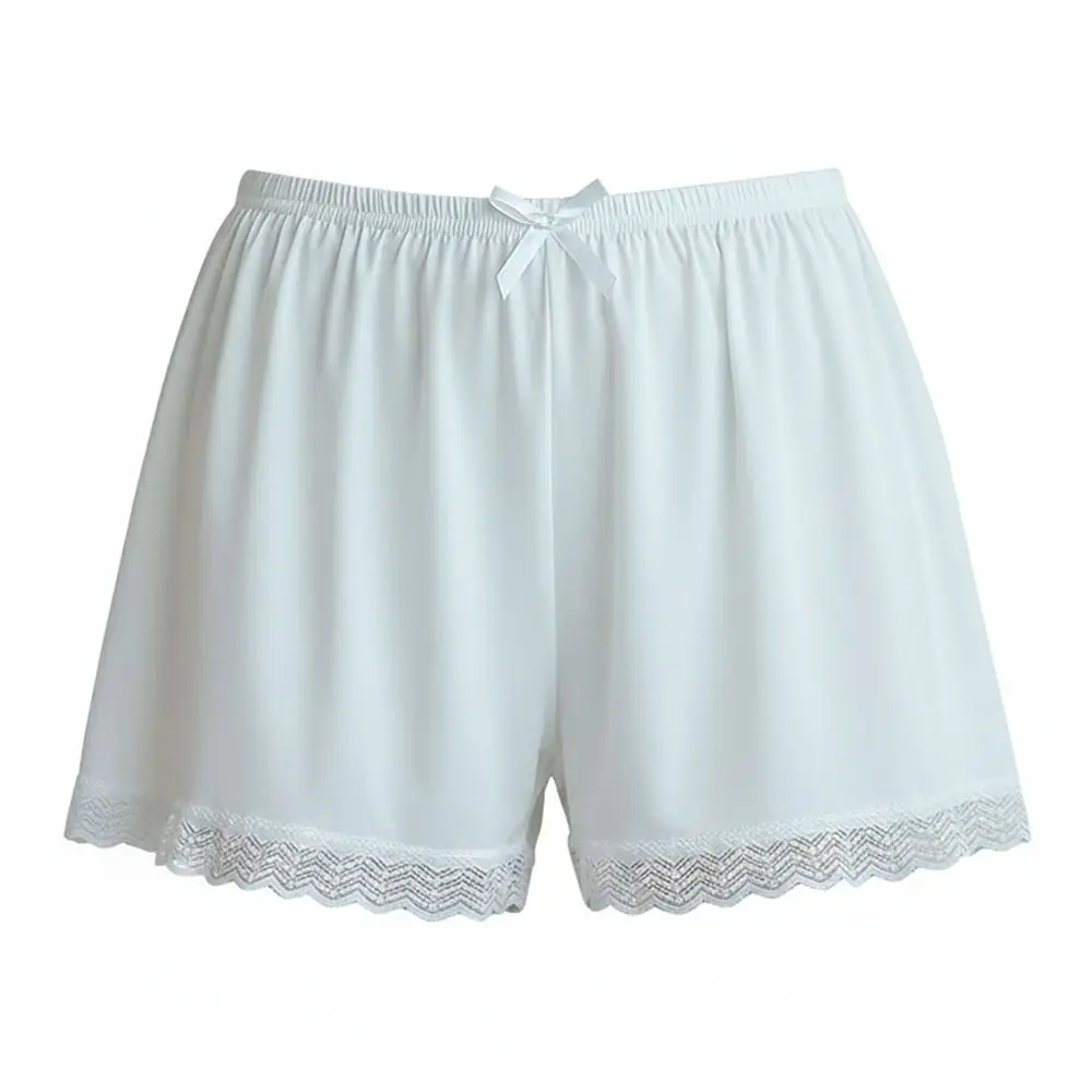 

Fashion Ice Silk Lace Underwear Soft Breathable Seamless Short Pants Elastic Comfortable Petticoat Underpants Summer