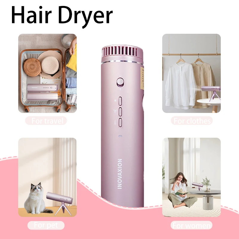 Hands-Free Ionic High Speed Portable Foldable Wall-Mounted Hair Dryer For Elderly Care Home Hotel & Travel Use