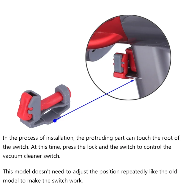 Trigger Lock Trigger Lock Bottom für V6 V7 V8 V10 V11 Staubsauger, Power Button Lock Zubehör, Free Your Finger Grau 2 Stück
