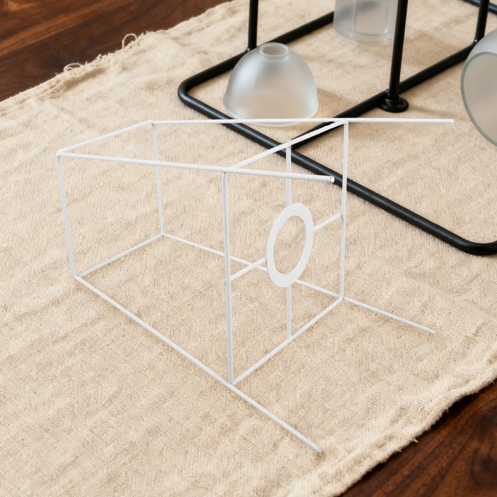 

Lampshade Frame Square Metal Lamp Shade Frame E27 Holder Bracket Pendant Table Floor Lamp Wire Light