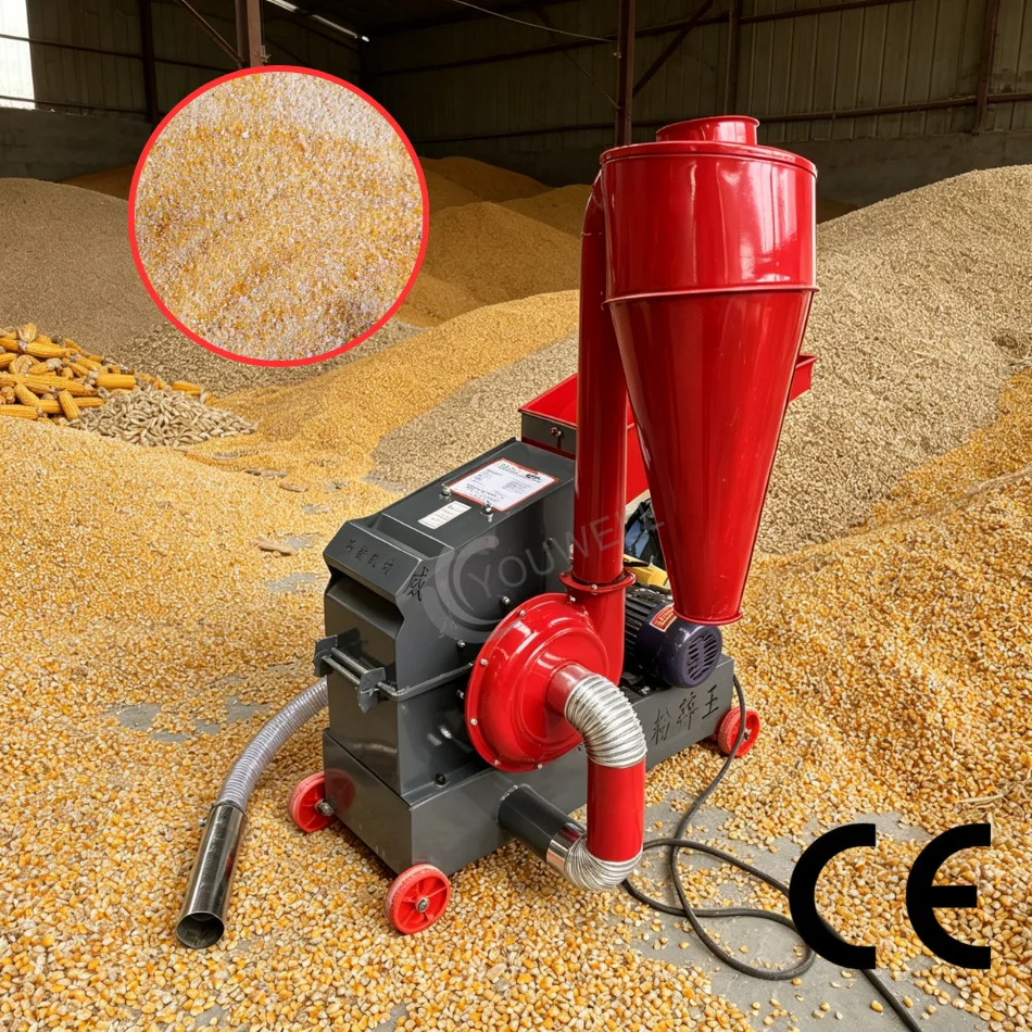 High Efficiency Automatic Suction Mill Machine 750-24 Thickened Cyclone Grain Pulverizer Animal Feed Grinder High Productivity