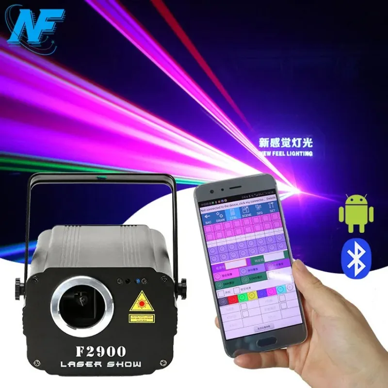 Newfeel Upgraded Version of F2900 APP Control 1800mw RGB Animation Stage Club Laser Light for Dj Disco Party Bar