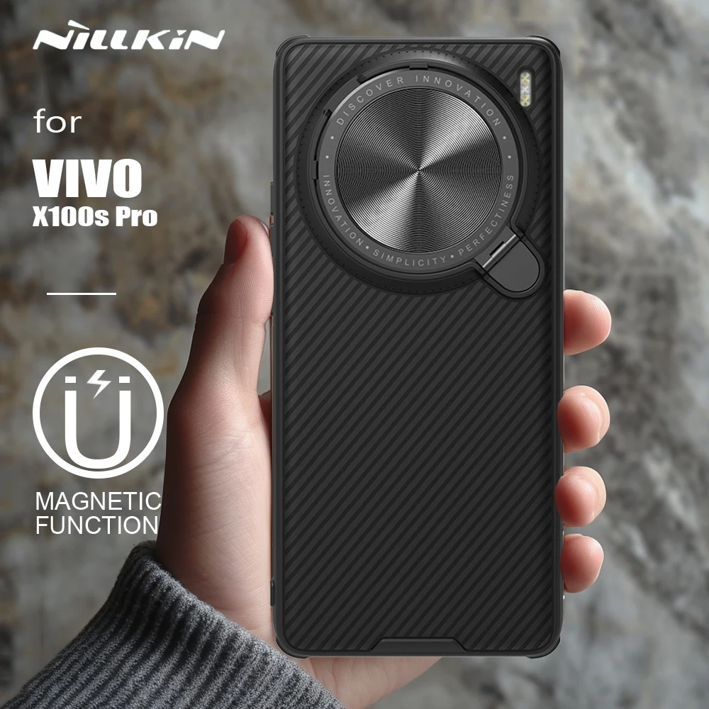 

for Vivo X100s Pro Case Nillkin CamShield Prop Magnetic with Stand Camera Cases Lens Privacy 360 Protection Cover