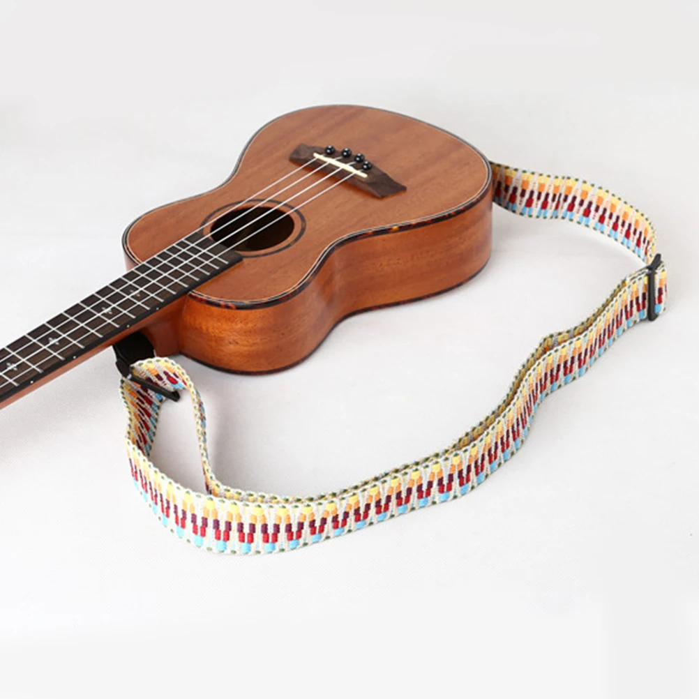 

2pcs Ukulele Strap Colorful Ethnic Pattern Small Guitar Shoulder Straps Sturdy Sling for Home Outdoor Music Performance