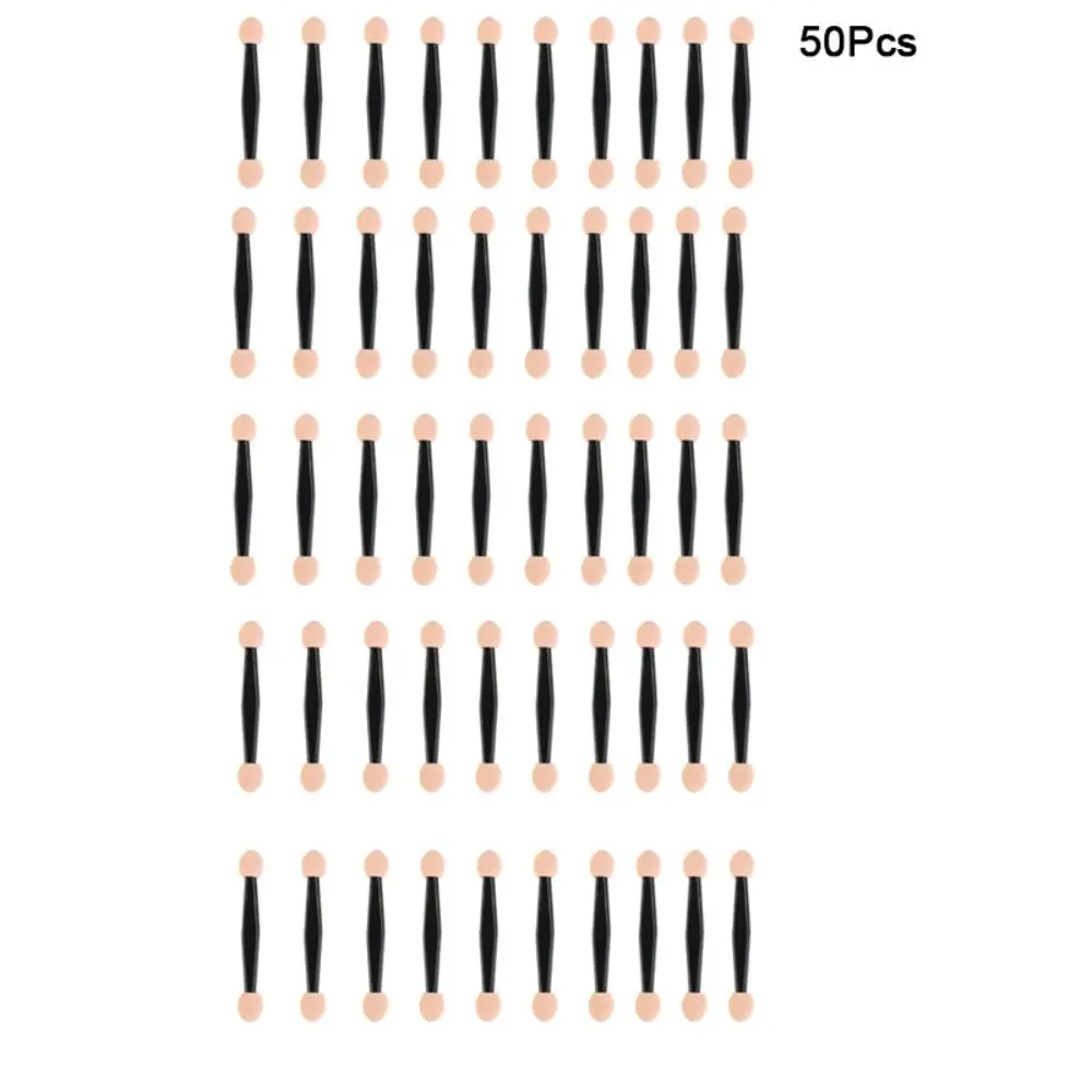50Pcs Dual Sided Disposable Eye Shadow Brush Dyed Dizzy Sponge Eyeshadow Stick Small Eye Makeup Chrome Pigment Applicator