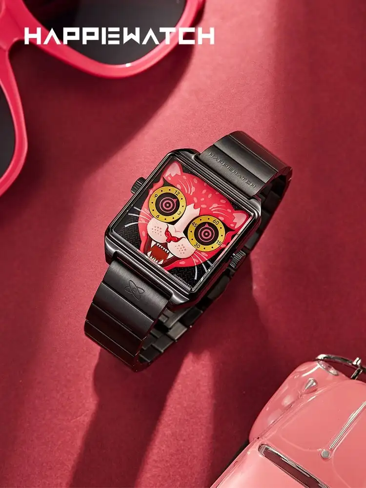 Happie Watch Couple Watches Sapphire Mirror Mechanical Watch Waterproof Luminous Luxury Calendar Wristwatch Tungsten Steel Strap