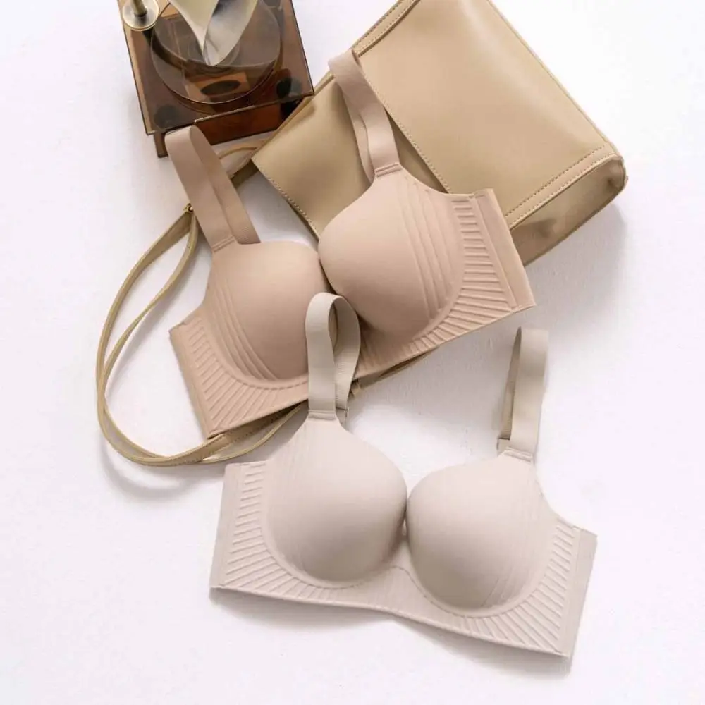 

Comfortable Shockproof Wireless Deep V Bra Push Up Lingerie Underwear for Women Thin Anti-sagging Seamless Bra Girls