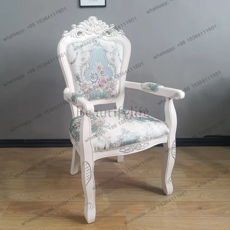 European modern simple ivory white solid wood chair household small apartment restaurant single backrest （2 Take it)