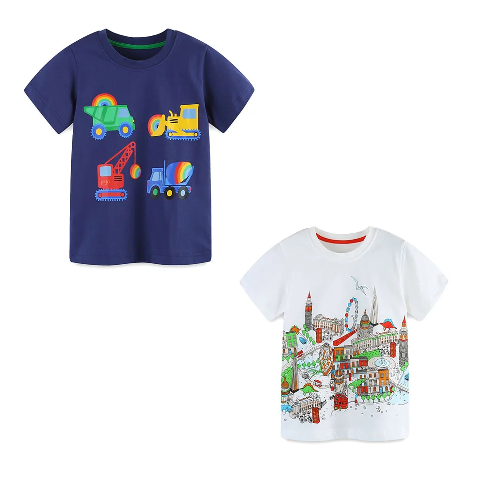 

Summer Boys Tshirts With Cars Printed Short Sleeve Children's Clothing Cotton Baby Tees Tops Fashion Style T Shirts Kids Wear