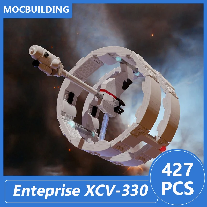 

Enteprise XCV-330 масштаб 1:1250, модель Moc, строительные блоки, сделай сам, сборные кирпичи, космос, Обучающие креативные рождественские игрушки, подарки, 427 шт.