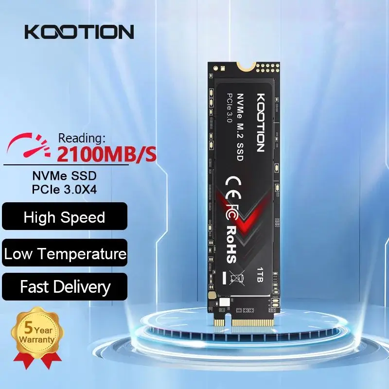 KOOTION NVME M.2 PCIe 3.0 SSD 1TB 512GB 256GB Gen3*4 Solid State Drive 2280 Internal Hard Disk HDD for Laptop Desktop