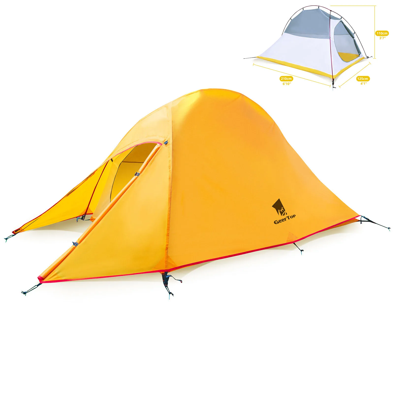 

2‌ Person Waterproof Double-Walled Camping Tent Heavy-Duty Windproof For Hiking Backpacking Fishing Mountaineering 4 Ibs
