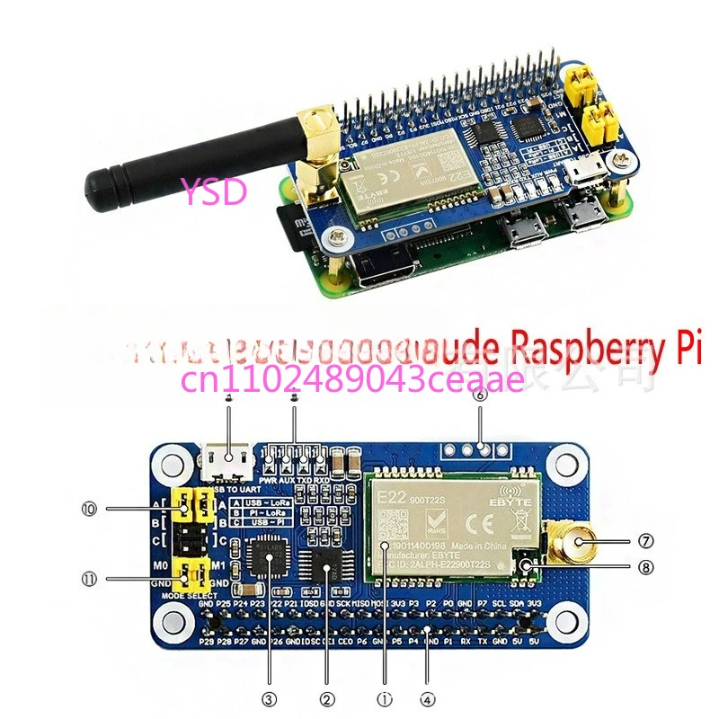 LoRa Expansion Board SX1262 915MHz Band for Pi Wireless Communication Module
