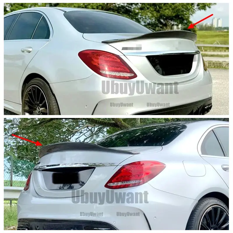 

Sedan Glossy Black Real Carbon Fiber Rear Wing For Benz C Class W205 Spoiler C63 C180 C200 C250 C260 2014--2020 Year