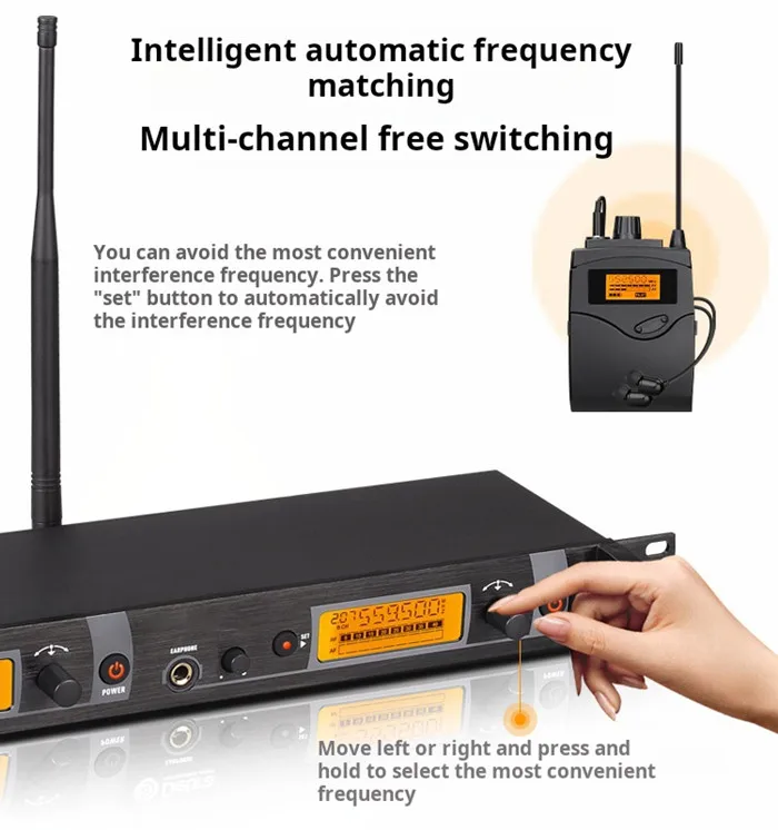 

Mono DS300 with plastic badypack audio Wireless stage iem in-ear in ear monitors for singers system band rehearsal performance