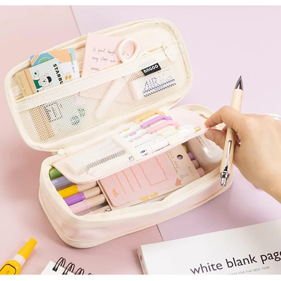 オフィスや旅行用の大容量ペンケース：コンパクトなデザインの高容量バッグポーチホルダーボックスオーガナイザー