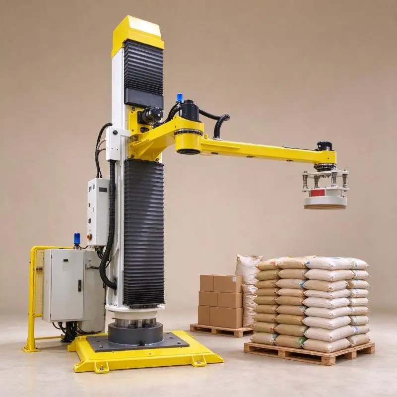 Column Palletizer Column Style Pallet Stacker Automatic Carton Arranging Machine For Food Processing Workshop