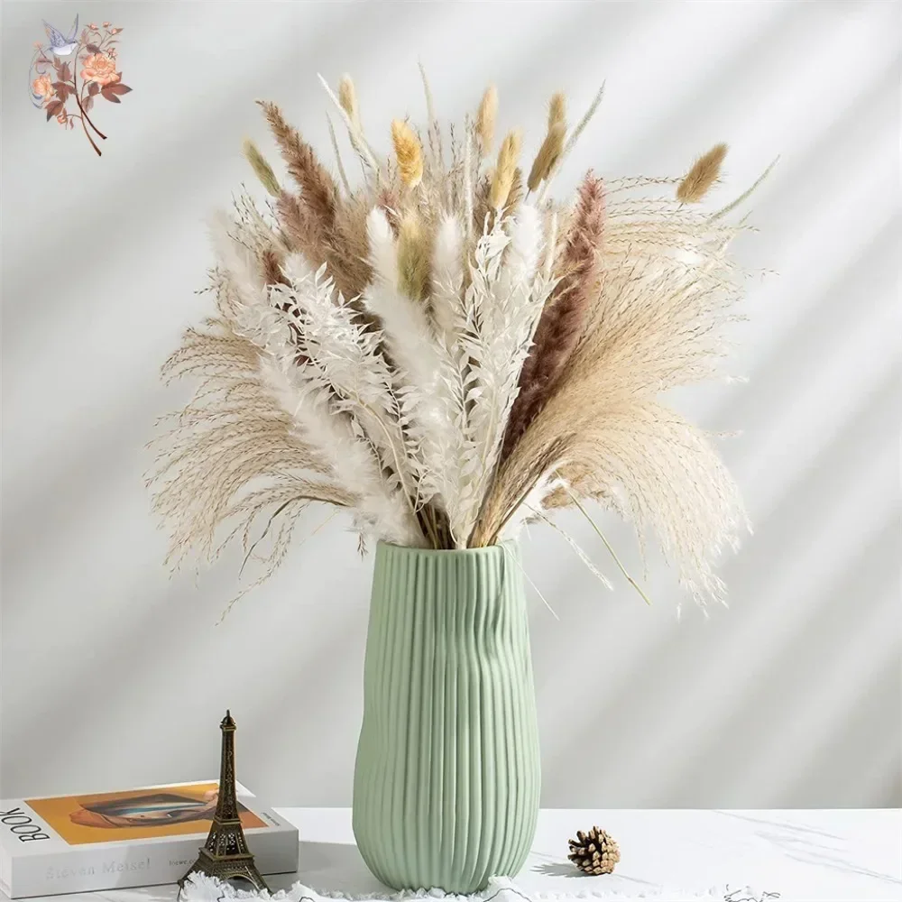 88pcs Natural Fluffy Dried Pampas Grass Decorative Flowers Bouquet Nordic Home Vase Filler Bunny Tail Wedding Table Centerpieces
