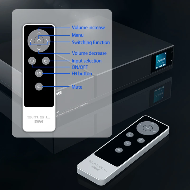 Décodeur SMSL VMV D3 avancé R-2R Audio numérique DAC SM5847 prise en charge native DSD512 SMSL D3 avec télécommande