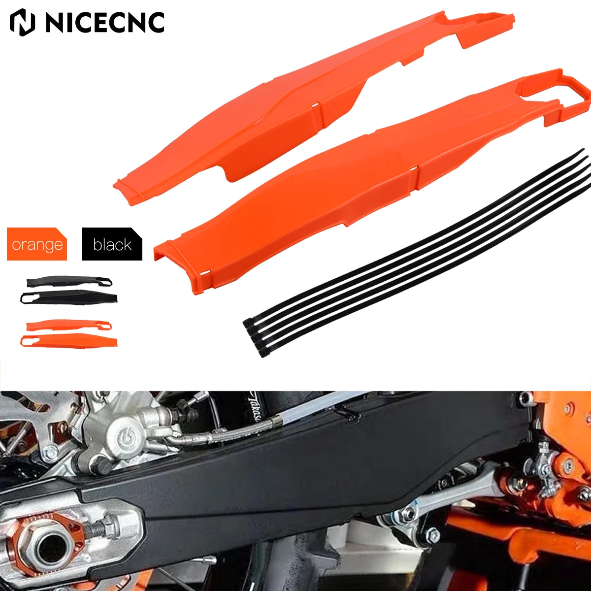 NICECNC For KTM EXC 300 EXC-F 350 2012-2023 Motorcycle Swingarm Protector Guard Cover EXC XCW 125 150 200 250 450 500 EXCF XCF-W