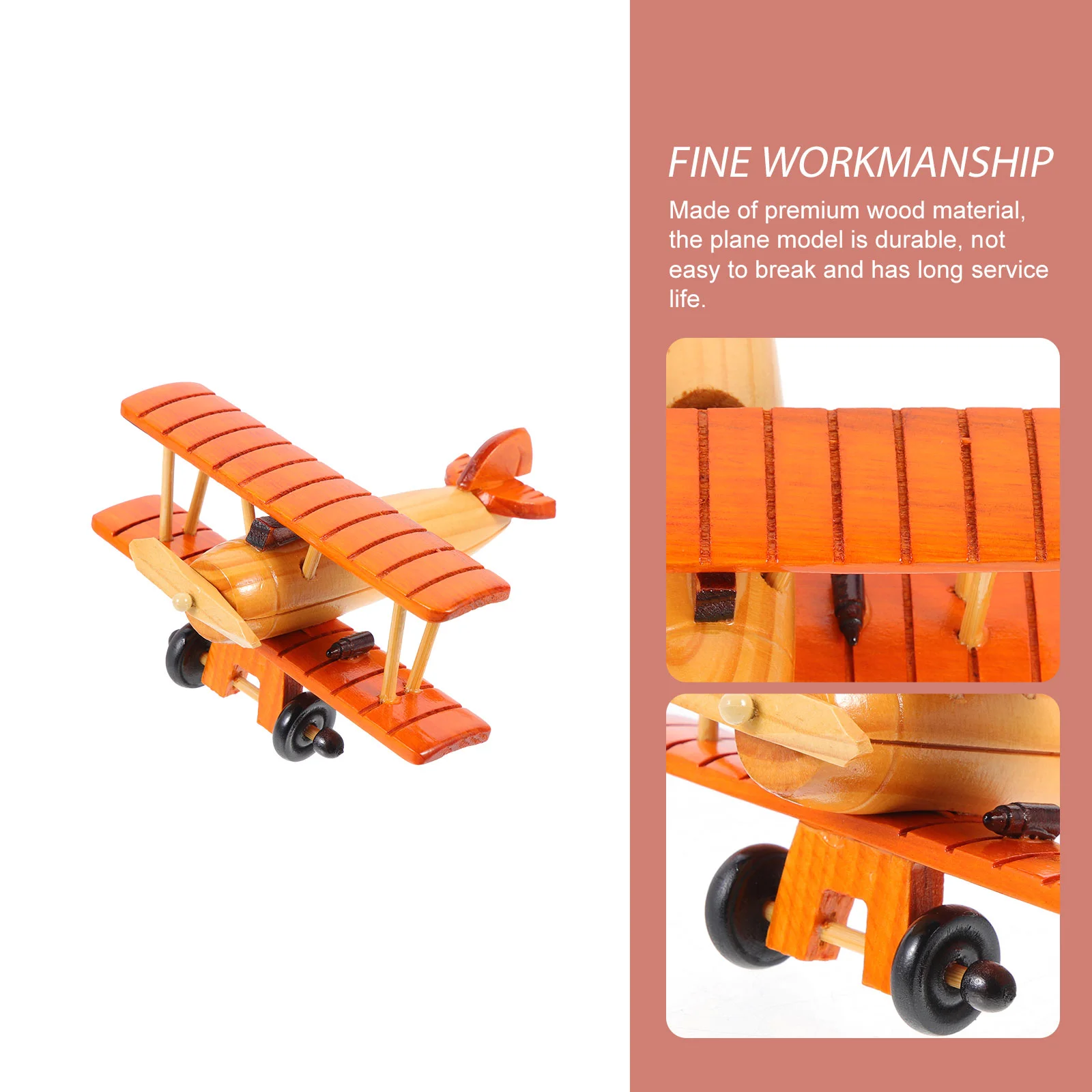 Biplanes Wooden Model Airplane Retro Decor Desktop Ornament High Quality Aircraft