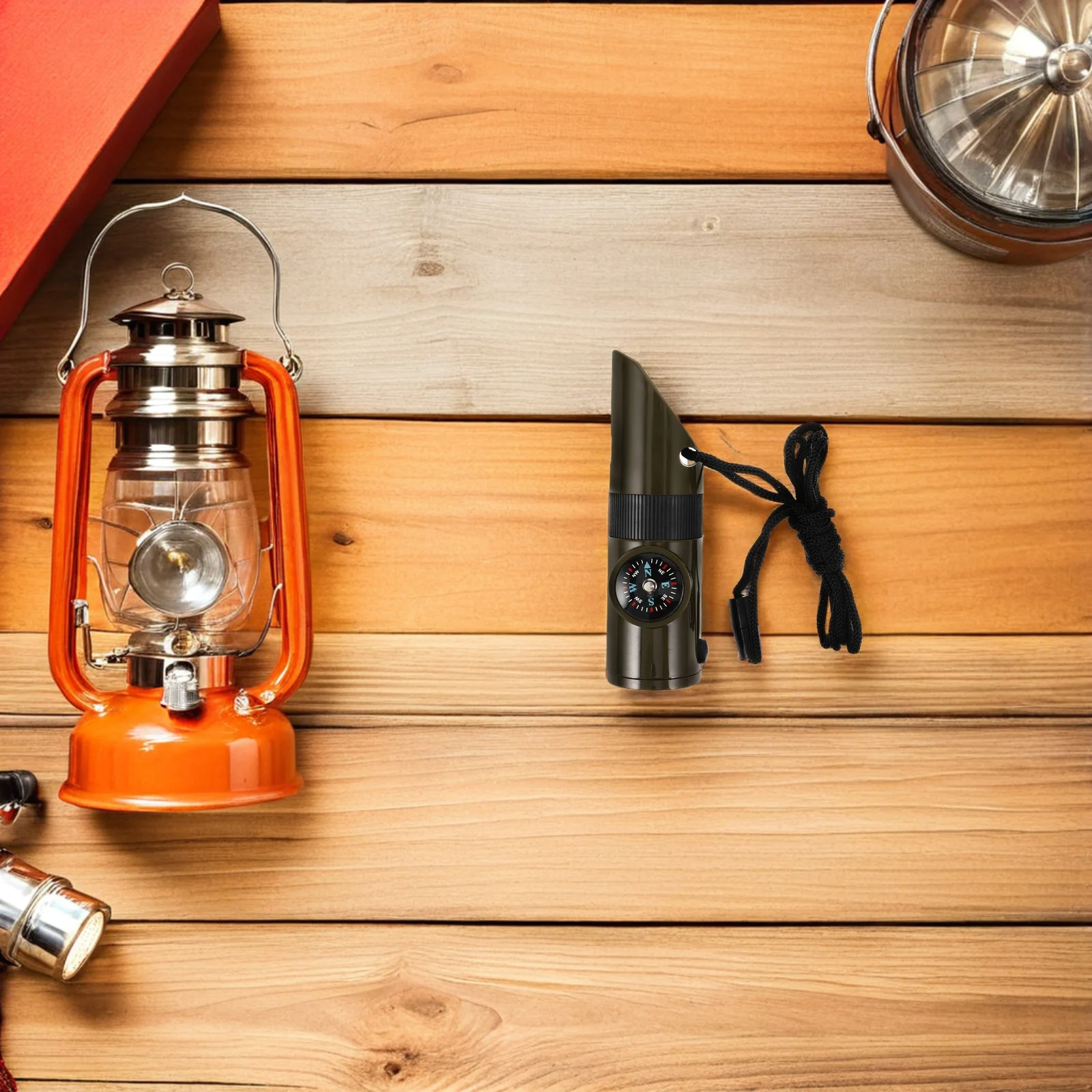 3 قطعة صفارة إنقاذ خارجية متعددة الوظائف للتخييم في حالات الطوارئ صافرة أمان مصباح يدوي بوصلة ملحقات إنقاذ الإشارة